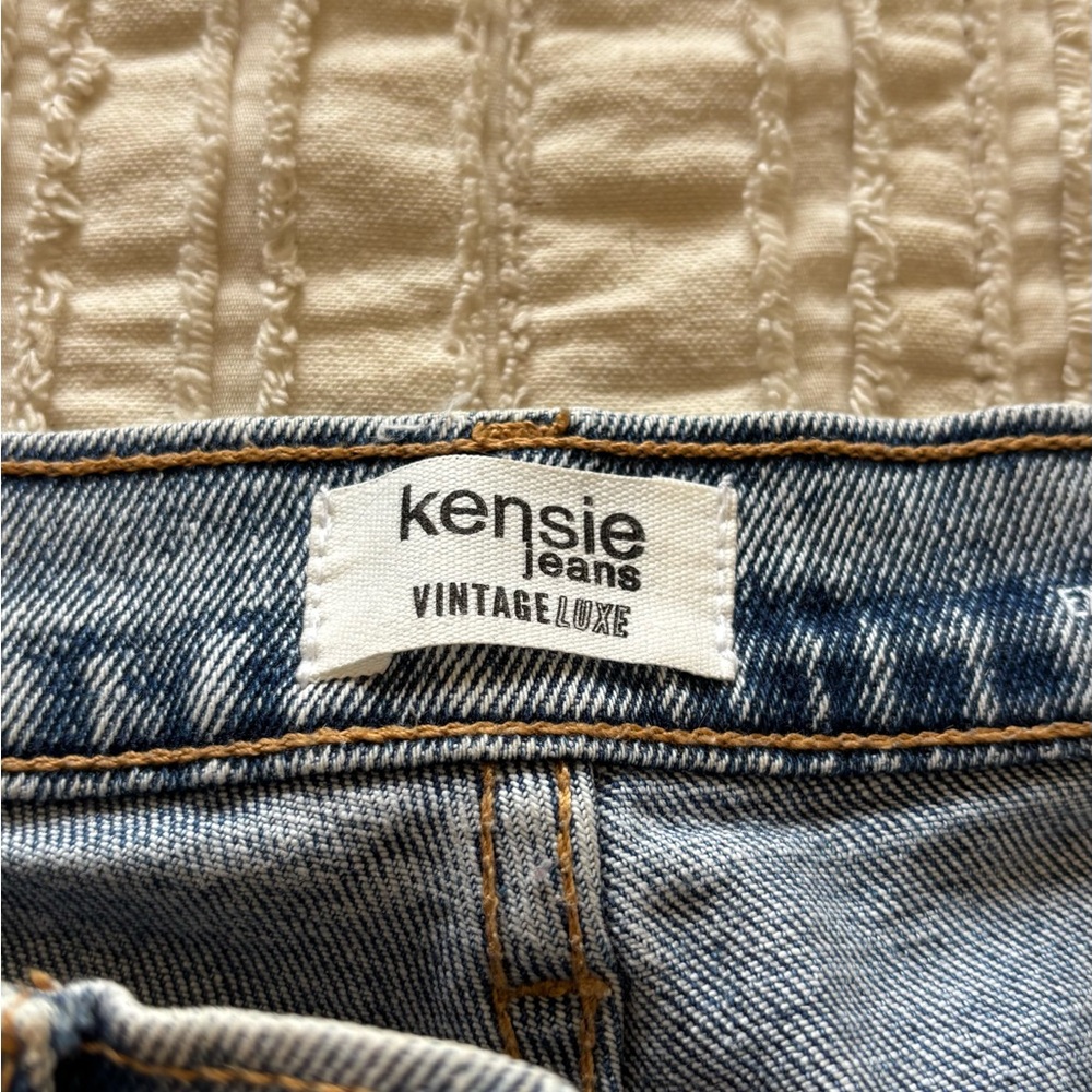 Kenzie  Blue Jeans Classic Medium Wash ultra wide leg high-waisted